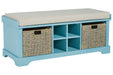 Dowdy Teal Storage Bench - Lara Furniture