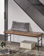 Donford Brown/Black Upholstered Accent Bench - Lara Furniture