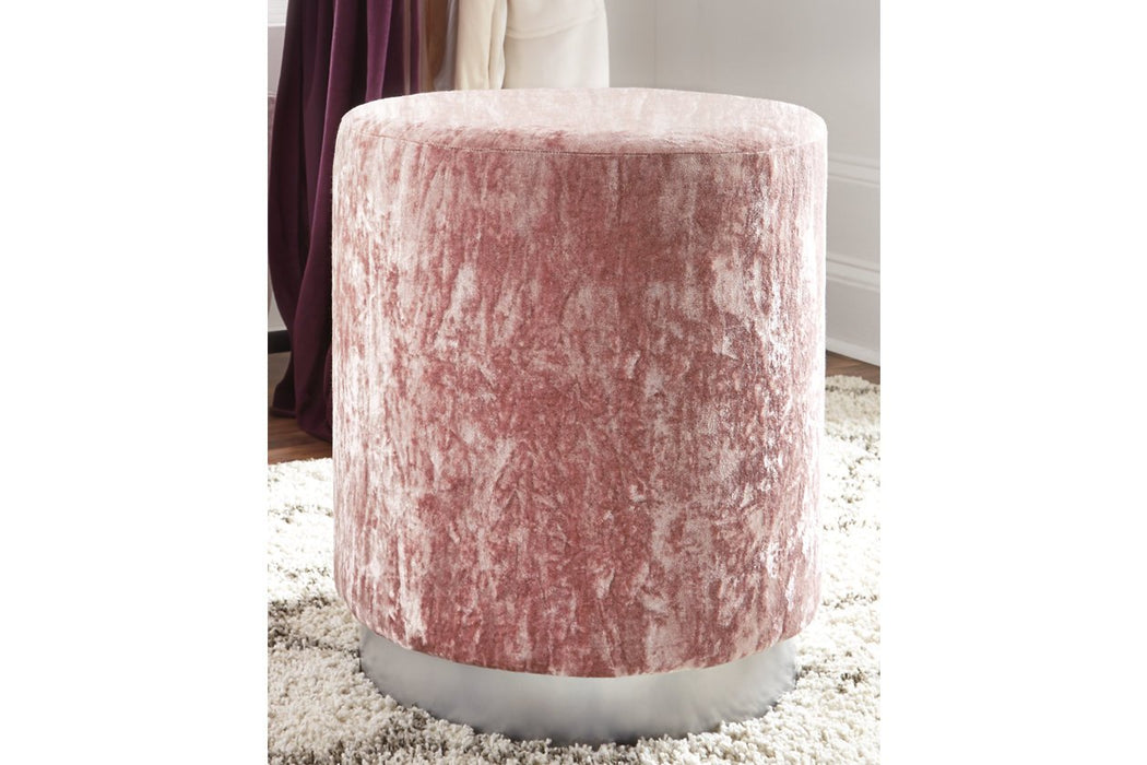 Lancer Blush Pink Accent Ottoman - Lara Furniture