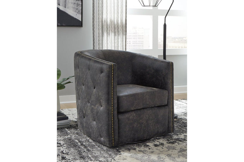 Brentlow Distressed Black Accent Chair - Lara FurnitureAccent Chair