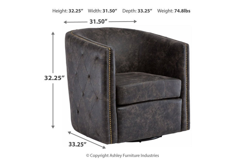 Brentlow Distressed Black Accent Chair - Lara FurnitureAccent Chair