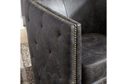 Brentlow Distressed Black Accent Chair - Lara FurnitureAccent Chair