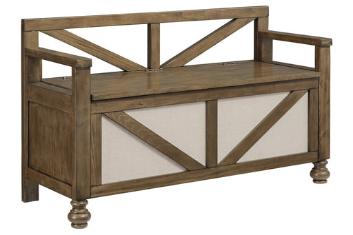 Brickwell Brown Storage Bench - Lara Furniture