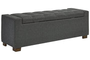 Cortwell Gray Storage Bench - Lara FurnitureAccent Bench