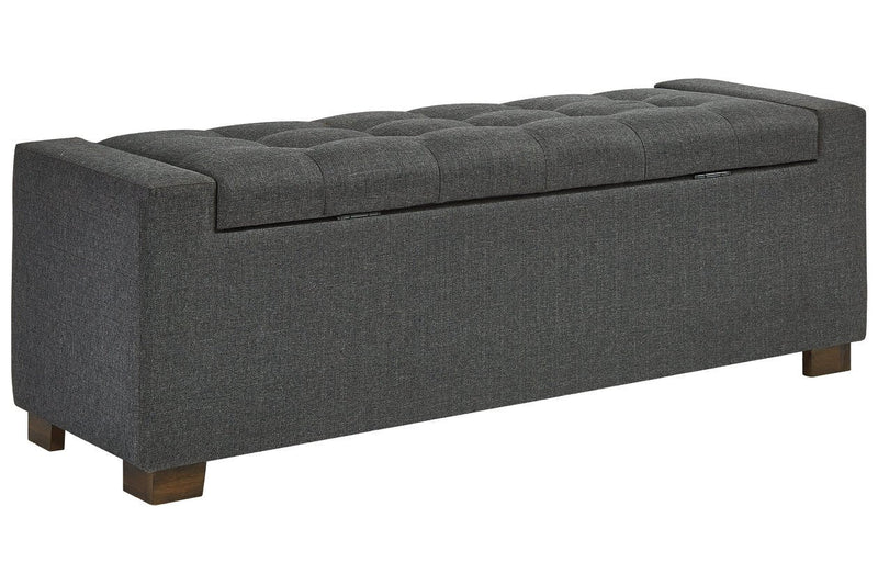 Cortwell Gray Storage Bench - Lara FurnitureAccent Bench