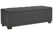 Cortwell Gray Storage Bench - Lara FurnitureAccent Bench