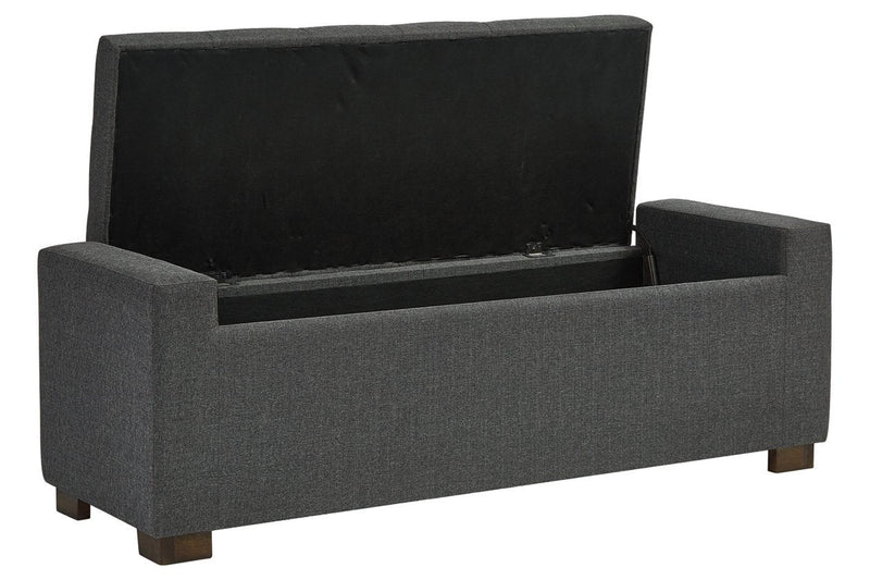 Cortwell Gray Storage Bench - Lara FurnitureAccent Bench