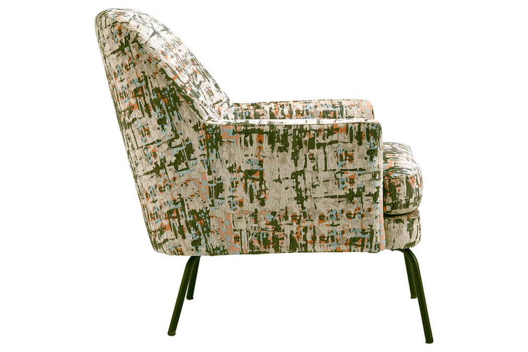 Dericka Beige/Green Accent Chair - Lara Furniture