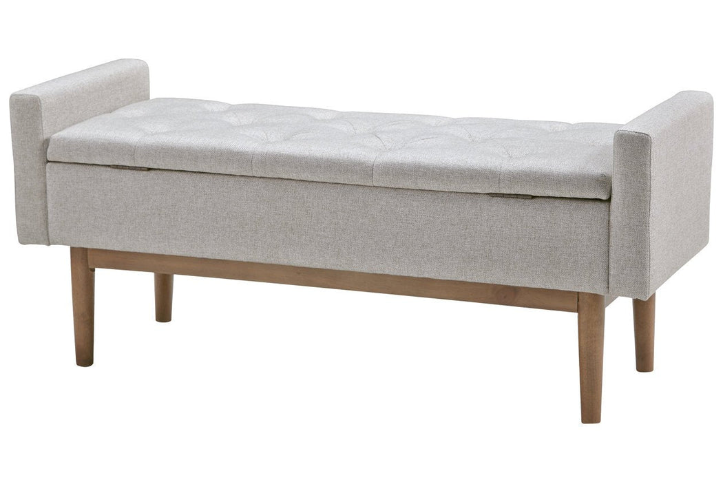 Briarson Beige/Brown Storage Bench - Lara Furniture
