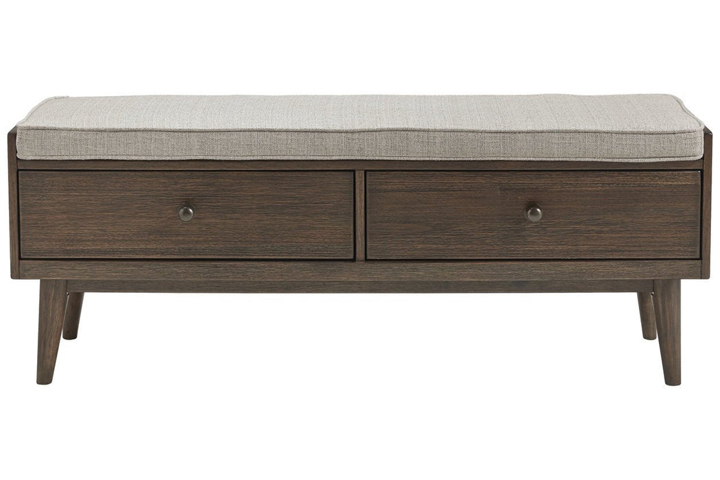 Chetfield Beige/Brown Storage Bench - Lara Furniture