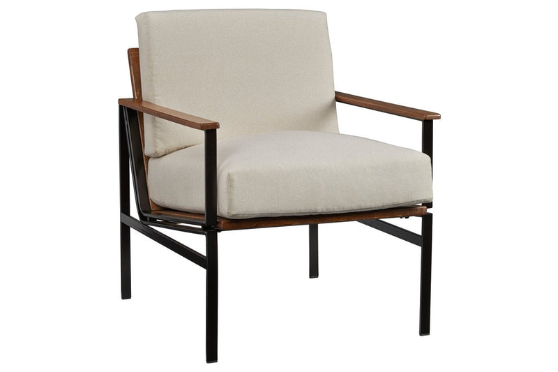 Tilden Ivory/Brown Accent Chair - Lara FurnitureAccent Chair
