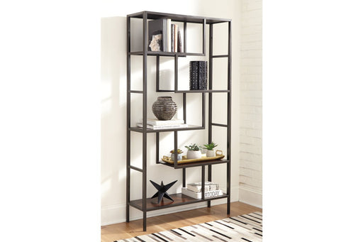 Frankwell Brown/Black Bookcase - Lara Furniture