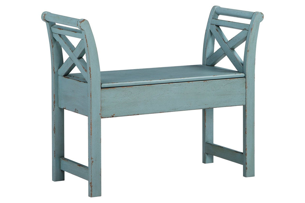 Heron Ridge Blue Accent Bench - Lara Furniture
