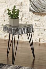 Dellman Antique Silver Finish Accent Table - Lara Furniture