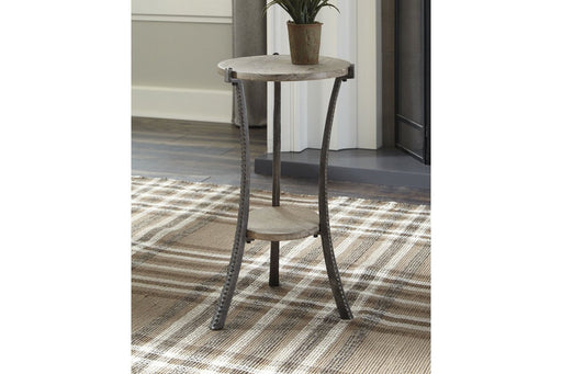 Enderton White Wash/Pewter Accent Table - Lara Furniture