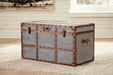Amsel Gray Storage Trunk - Lara Furniture
