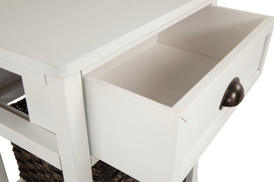 Oslember White Accent Table - Lara Furniture