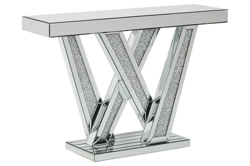 Gillrock Mirror/Silver Finish Console Table - Lara Furniture