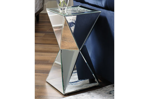 Gillrock Mirror/Silver Finish Accent Table - Lara Furniture