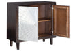 Ronlen Brown/Silver Finish Accent Cabinet - Lara Furniture