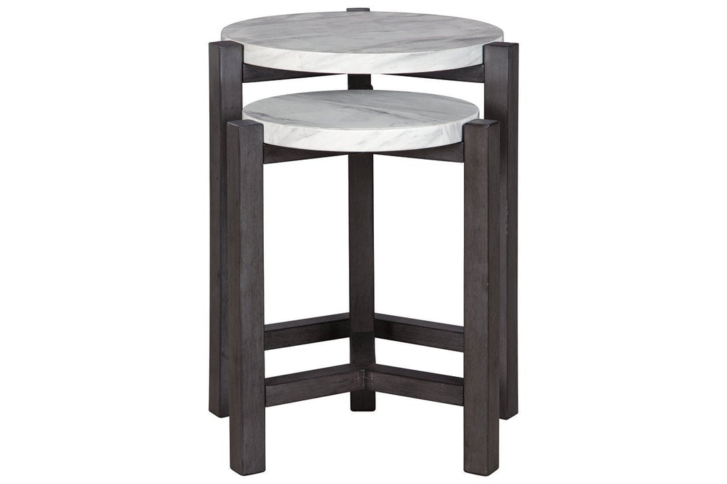 Crossport Gray/White/Brown Accent Table (Set of 2) - Lara Furniture