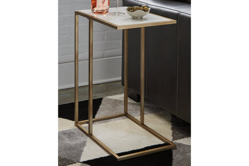 Lanport Champagne/White Accent Table - Lara Furniture