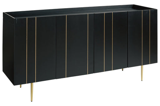 Brentburn Black/Gold Finish Accent Cabinet - Lara Furniture