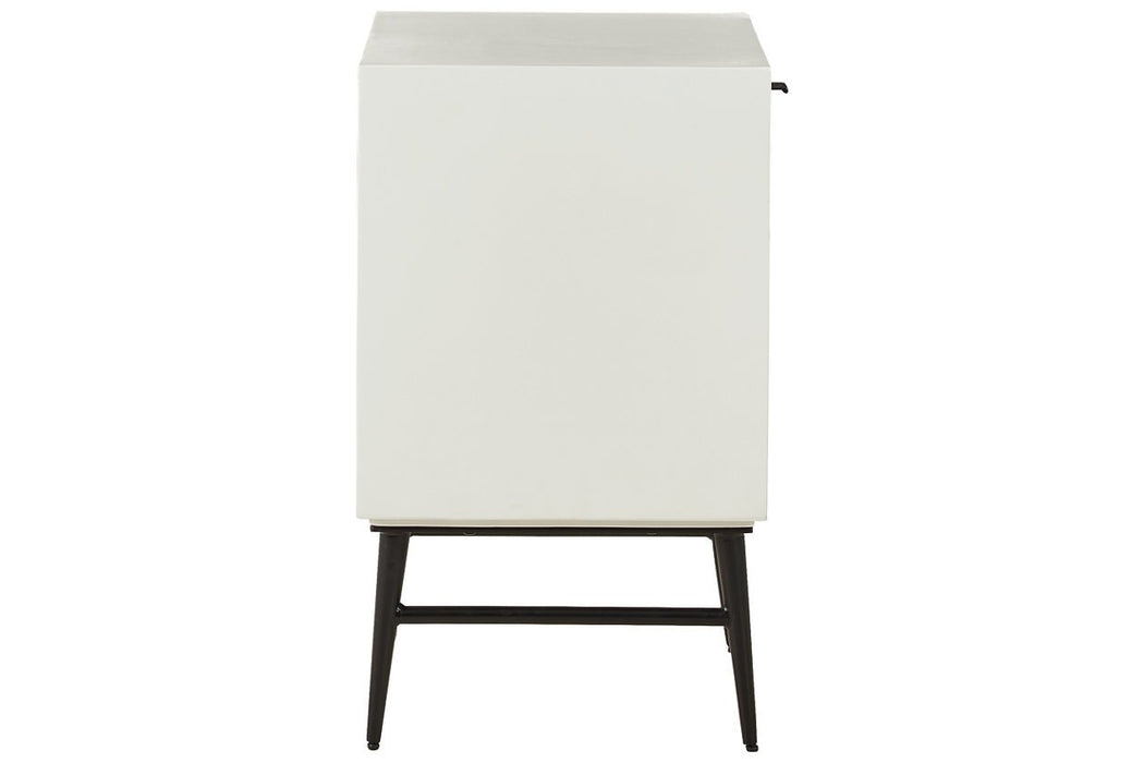 Dorvale White/Brown Accent Cabinet - Lara Furniture