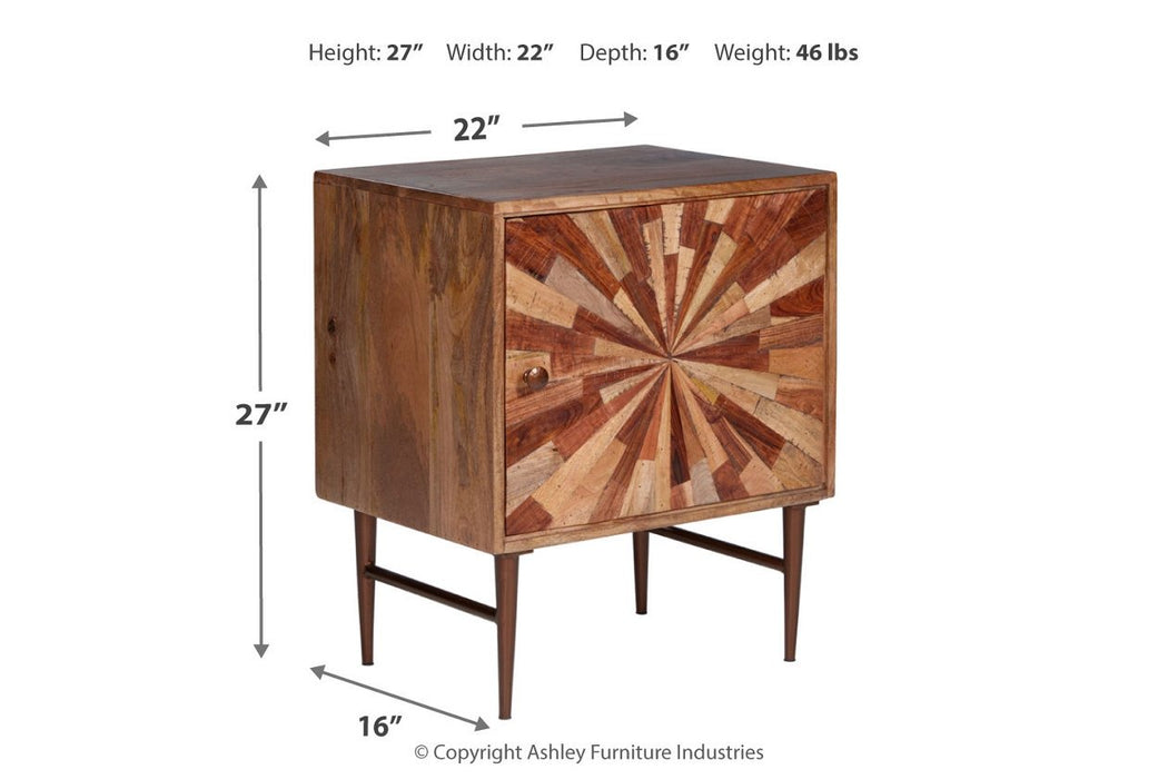 Dorvale Two-tone Brown Accent Cabinet - Lara Furniture