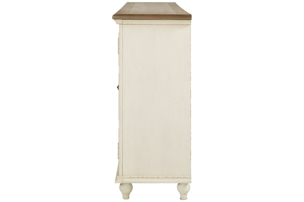 Roranville Antique White Accent Cabinet - Lara Furniture