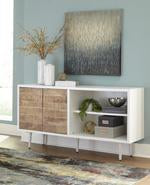 Shayland White/Brown Accent Cabinet - Lara Furniture