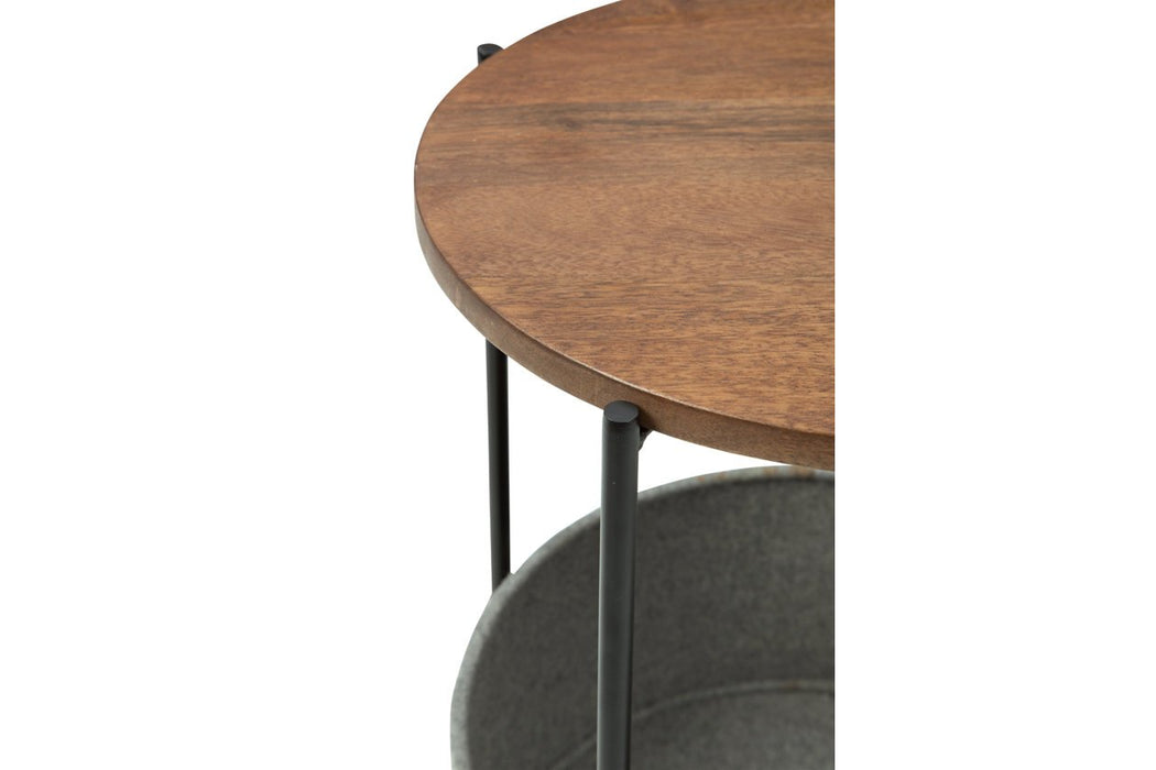 Brookway Black/Light Gray Accent Table - Lara Furniture