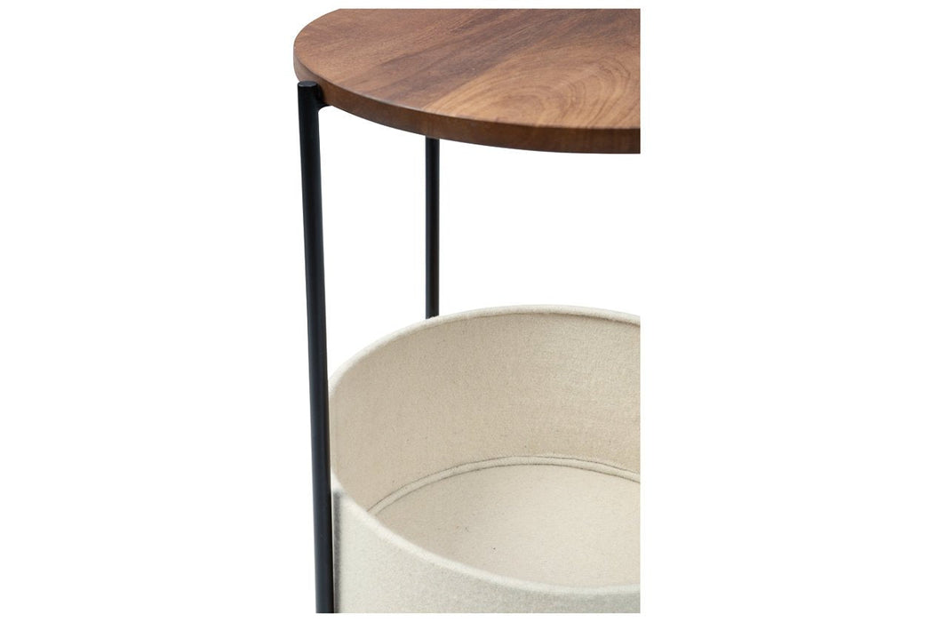 Brookway Black/Cream Accent Table - Lara Furniture