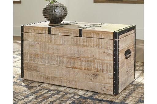 Dartland Whitewash Storage Trunk - Lara Furniture