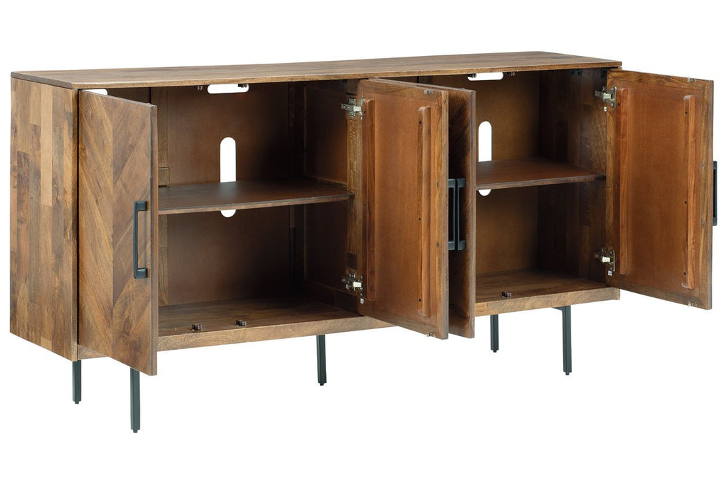 Prattville Brown Accent Cabinet - Lara Furniture