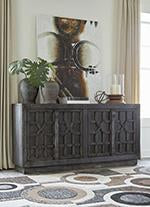 Roseworth Distressed Black Accent Cabinet - Lara Furniture