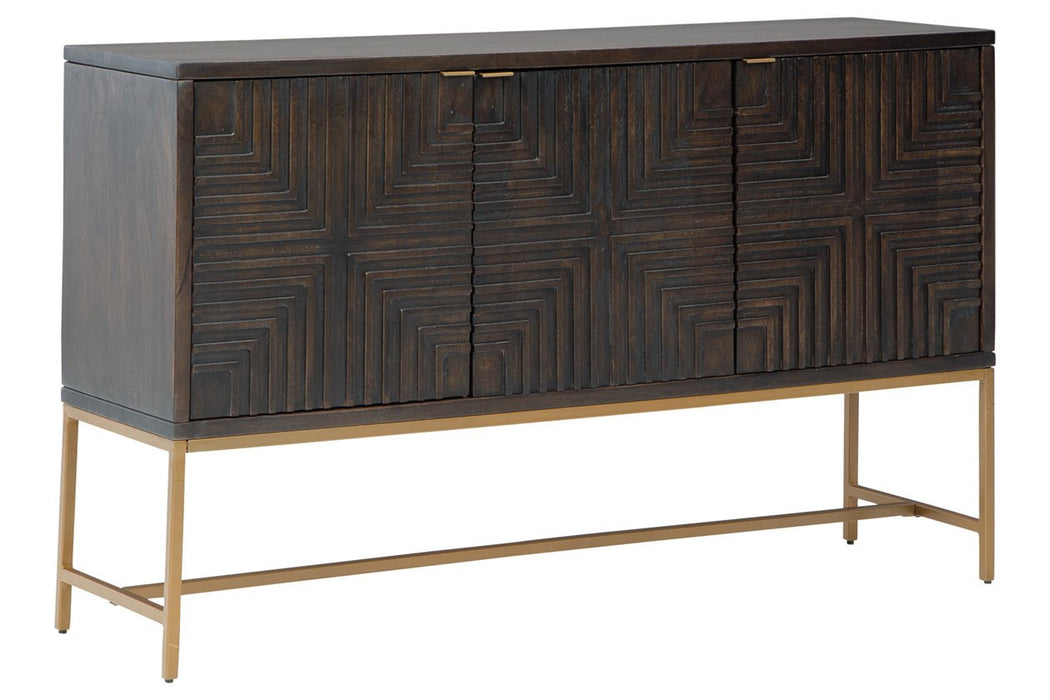 Elinmore Brown/Gold Finish Accent Cabinet - Lara Furniture