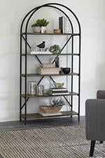 Galtbury Brown/Black Bookcase - Lara Furniture
