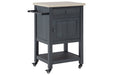 Boderidge Black Bar Cart - Lara Furniture