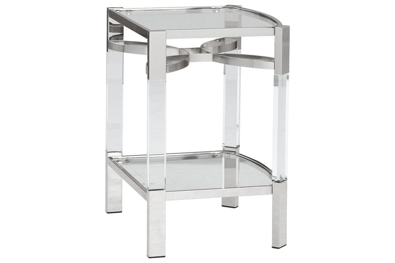Chaseton Clear/Silver Finish Accent Table - Lara FurnitureTable