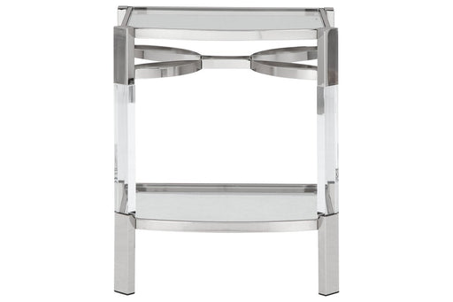 Chaseton Clear/Silver Finish Accent Table - Lara Furniture