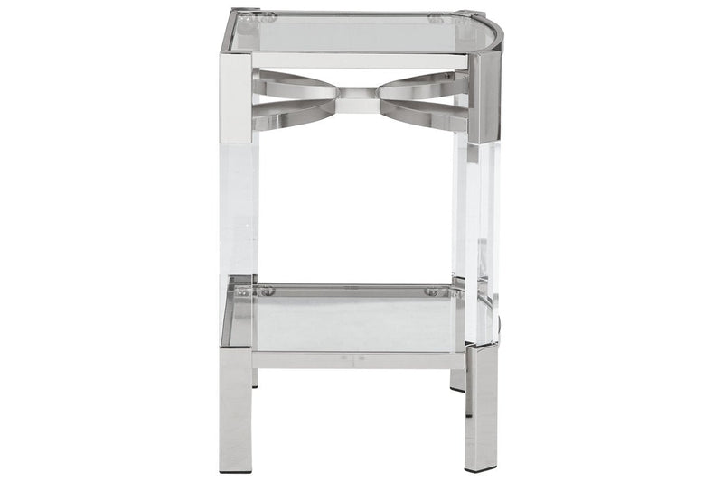 Chaseton Clear/Silver Finish Accent Table - Lara FurnitureTable