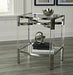 Chaseton Clear/Silver Finish Accent Table - Lara Furniture