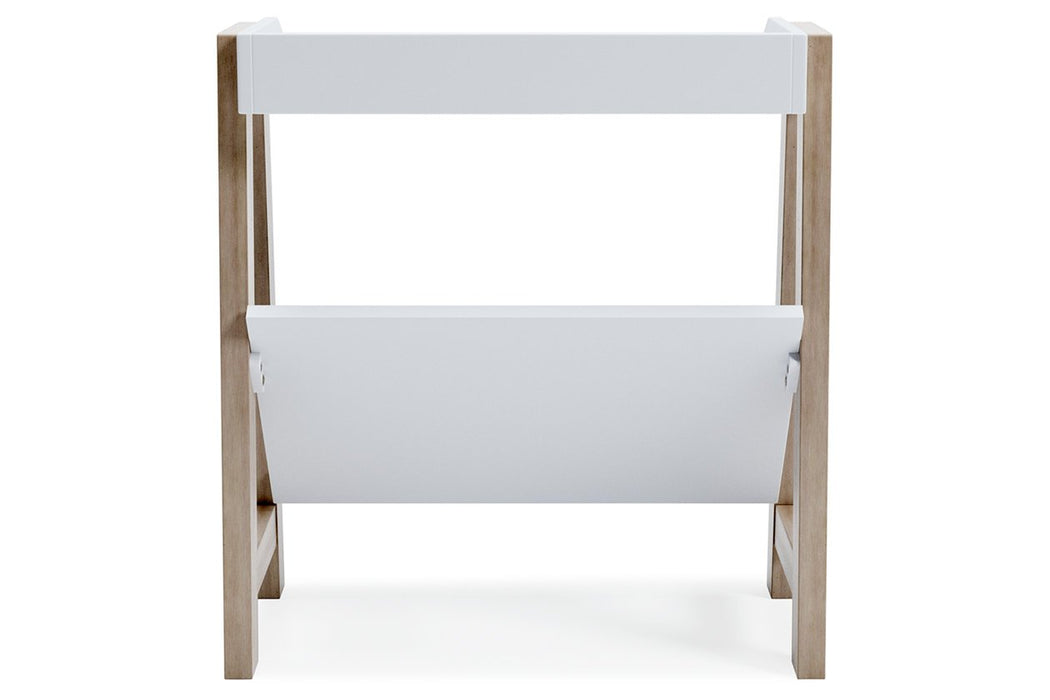 Blariden White/Tan Small Bookcase - Lara Furniture