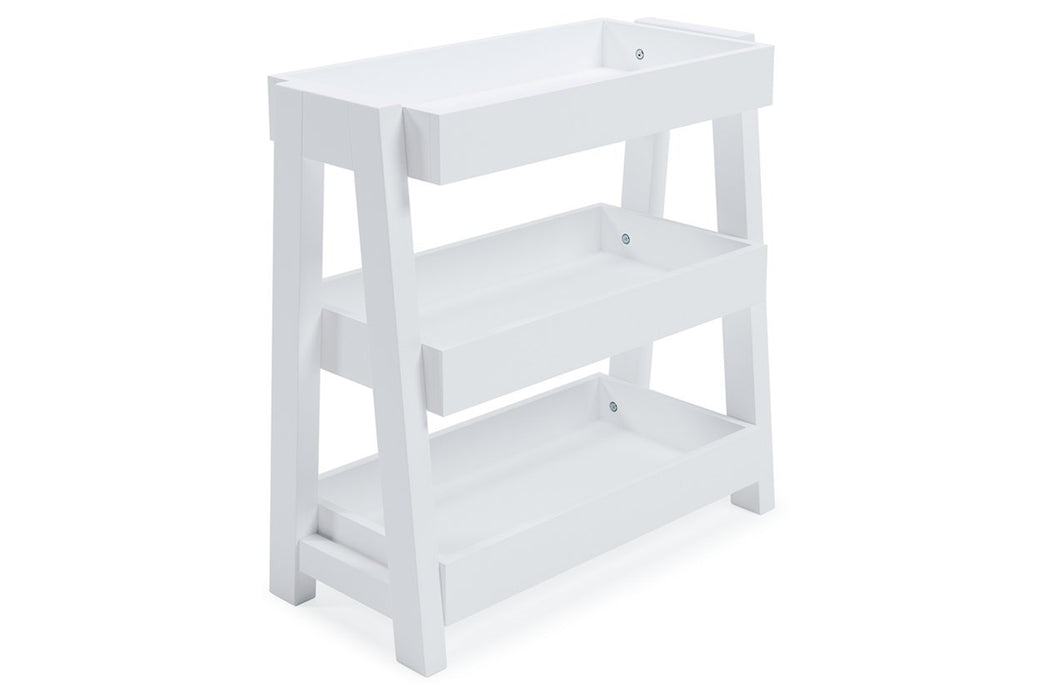 Blariden White Shelf Accent Table - Lara Furniture