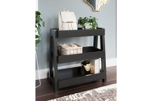 Blariden Metallic Gray Shelf Accent Table - Lara Furniture