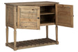 Lennick Antique Brown Accent Cabinet - Lara Furniture