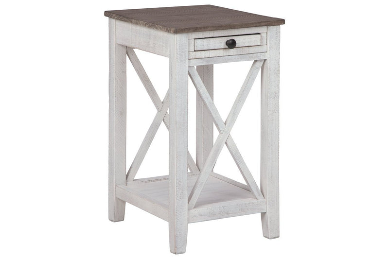 Adalane White/Gray Accent Table - Lara FurnitureTable