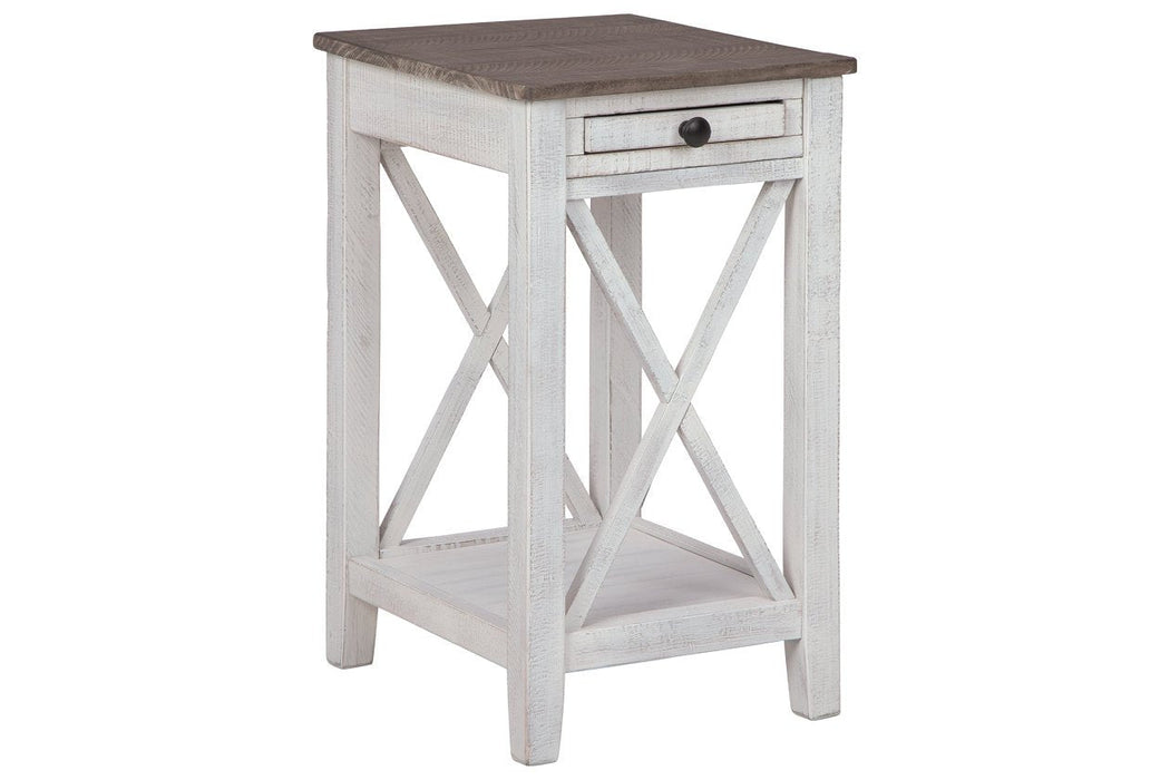 Adalane White/Gray Accent Table - Lara Furniture