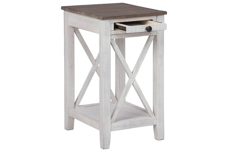 Adalane White/Gray Accent Table - Lara FurnitureTable